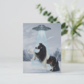 UFO entführt ein Gypsy Vanner Pferd Postkarte (Stehend Vorderseite)