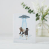 UFO entführt ein wunderschönes Pferd Postkarte (Stehend Vorderseite)