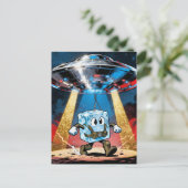 UFO-Entführung eines Eiswürfels Postkarte (Stehend Vorderseite)