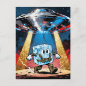 UFO-Entführung eines Eiswürfels Postkarte (Vorderseite)