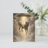 UFO-Entführung eines wunderschönen Gypsy Vanner Pf Postkarte (Stehend Vorderseite)