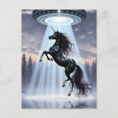 UFO-Entführung eines wunderschönen schwarzen Einho Postkarte (Vorderseite)