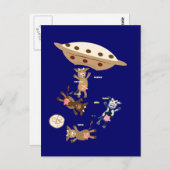 UFO-Entführung von Kühen Postkarte (Vorne/Hinten)