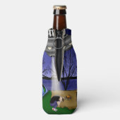 UFO Extraterrestrische Alien der Entführung Flaschenkühler (Flasche Rückseite)