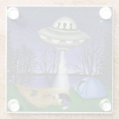 UFO Extraterrestrische Alien der Entführung Glasuntersetzer (Rückseite)