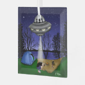 UFO Extraterrestrische Alien der Entführung Ornament Aus Glas (Vorderseite links)
