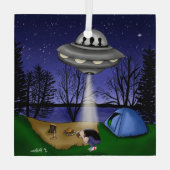 UFO Extraterrestrische Alien der Entführung Ornament Aus Glas (Rückseite)