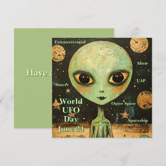 UFO FEIERTAGSKARTE (Vorne/Hinten)