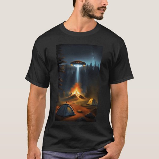 UFO-Feuer Campingfreunde T-Shirt (Vorderseite)
