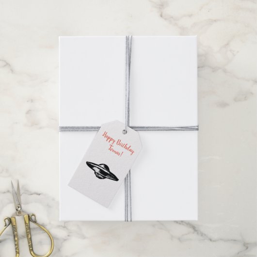 UFO-fliegender Untertasse Geschenkanhänger (Mit Garn)