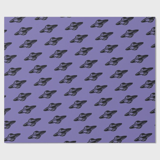 UFO-fliegender Untertasse Geschenkpapier (Flach)
