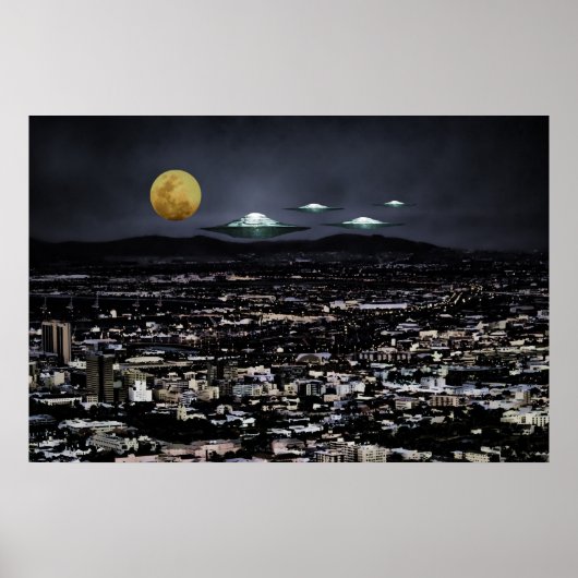 UFO-Flugobjekt im Weltraum Poster (Vorne)