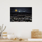 UFO-Flugobjekt im Weltraum Poster (Küche)