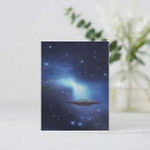 UFO-Flugobjekt im Weltraum Postkarte (Stehend Vorderseite)