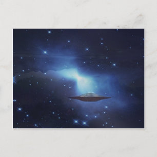 UFO-Flugobjekt im Weltraum Postkarte