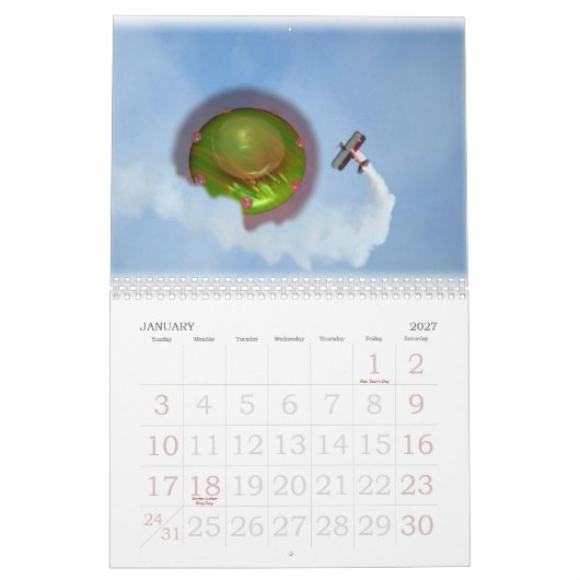 UFO-Flugschau über Los Gatos Kalender (Jan 2027)