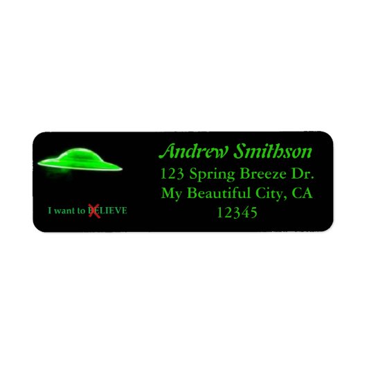 UFO Flying Saucer Green Black Text lustig Humorvol (Vorne)