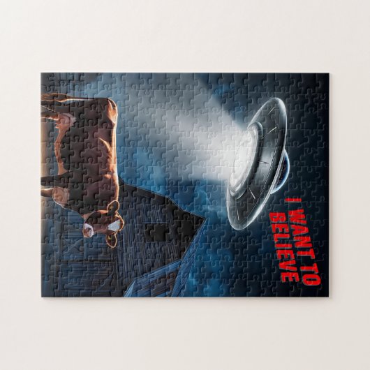 UFO Flying Saucer Puzzle - Alien Encounter Jigsaw (Horizontal)