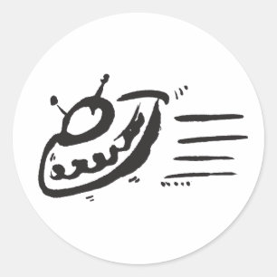 UFO - Flying Saucer - Raumschiff Runder Aufkleber