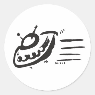 UFO - Flying Saucer - Raumschiff Runder Aufkleber