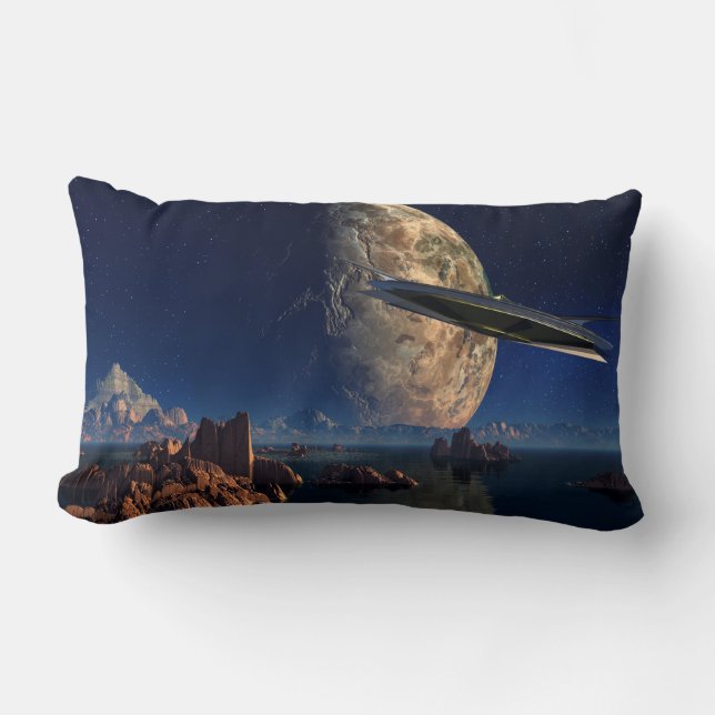 UFO - Foreign World - SciFi Landcape Lendenkissen (Vorderseite)