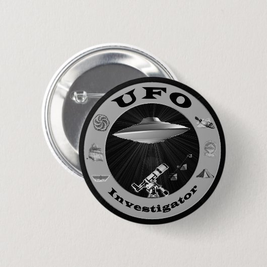 UFO-Forscher-Knopf Button (Vorne & Hinten)