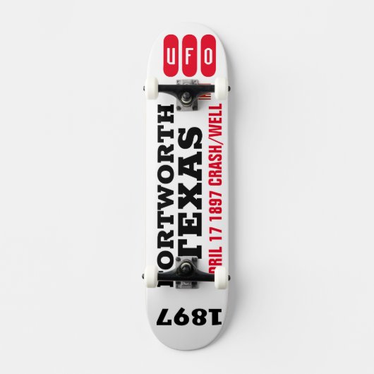 UFO Fort Worth Texas Crash Skateboard (Vorderseite)