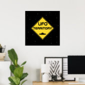 UFO-Gebiet Straßenzeichen Poster (Heimbüro)