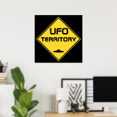 UFO-Gebiet Straßenzeichen Poster (Heimbüro)