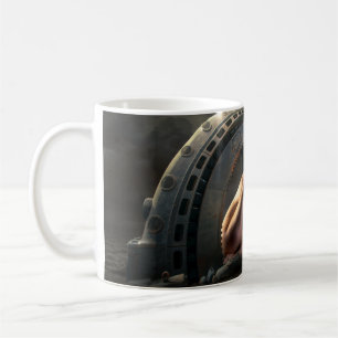 UFO Girl Blonde Hair Space Moon Mars Planet Kaffeetasse