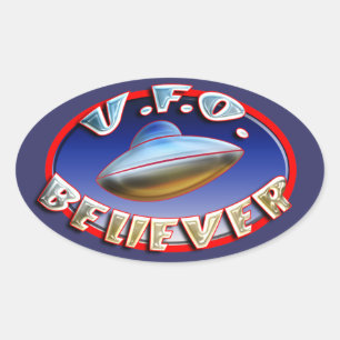 UFO-Gläubiger-Aufkleber Ovaler Aufkleber