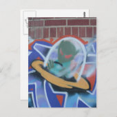UFO Graffiti 02 Postkarte (Vorne/Hinten)
