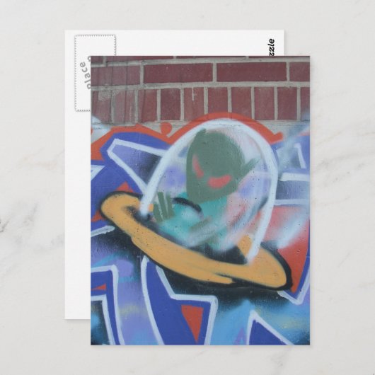 UFO Graffiti 02 Postkarte (Vorne/Hinten)