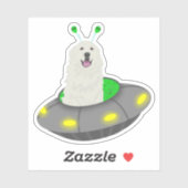 UFO Great Pyrenäen Sticker (Blatt)