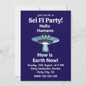 UFO Hallo Menschen Wie ist die Erde jetzt UFO Einladung (Vorderseite)