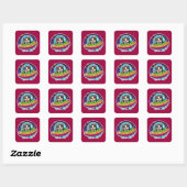 UFO Happy Cat Quadratischer Aufkleber (Blatt)