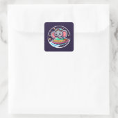 UFO Happy Elephant Quadratischer Aufkleber (Tasche)