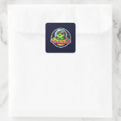 UFO Happy Frog Quadratischer Aufkleber (Tasche)
