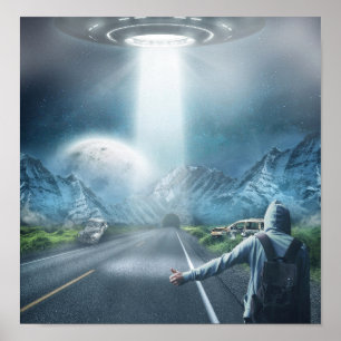 UFO Hitchhiker Poster