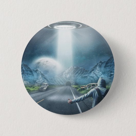 UFO Hitchhiker-Taste Button (Vorderseite)