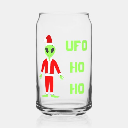 UFO Ho Ho Father Weihnachts-Alien Dosenglas (Vorderseite)