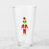UFO Ho Ho Father Weihnachts-Alien Glas (Vorderseite)