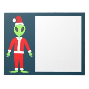 UFO Ho Ho Father Weihnachts-Alien Notizblock