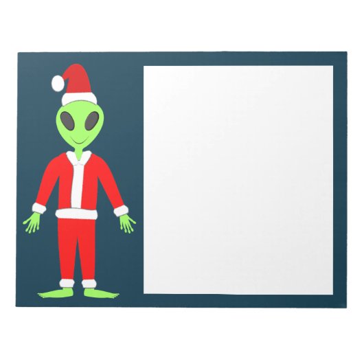 UFO Ho Ho Father Weihnachts-Alien Notizblock (Vorderseite)