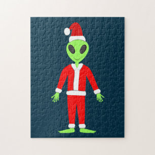 UFO Ho Ho Father Weihnachts-Alien Puzzle