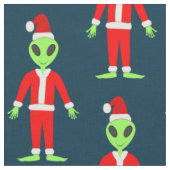 UFO Ho Ho Father Weihnachts-Alien Stoff (Nahaufnahme)