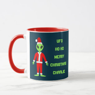 UFO Ho Pater Weihnachts-Alien Individuelle Name Tasse