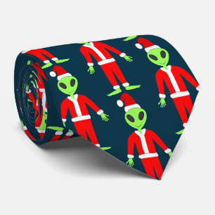 UFO Ho Pater Weihnachtszeit Alien Gemustert Krawatte