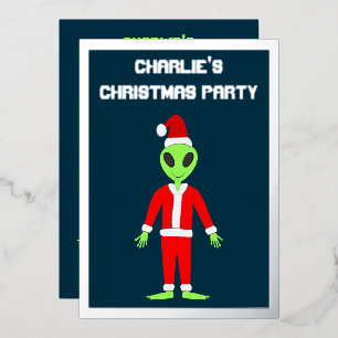UFO Ho Po Weihnachtszeit Alien Custom Folieneinladung