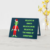 UFO Ho Po Weihnachtszeit Alien Custom Karte (Gelbe Blume)